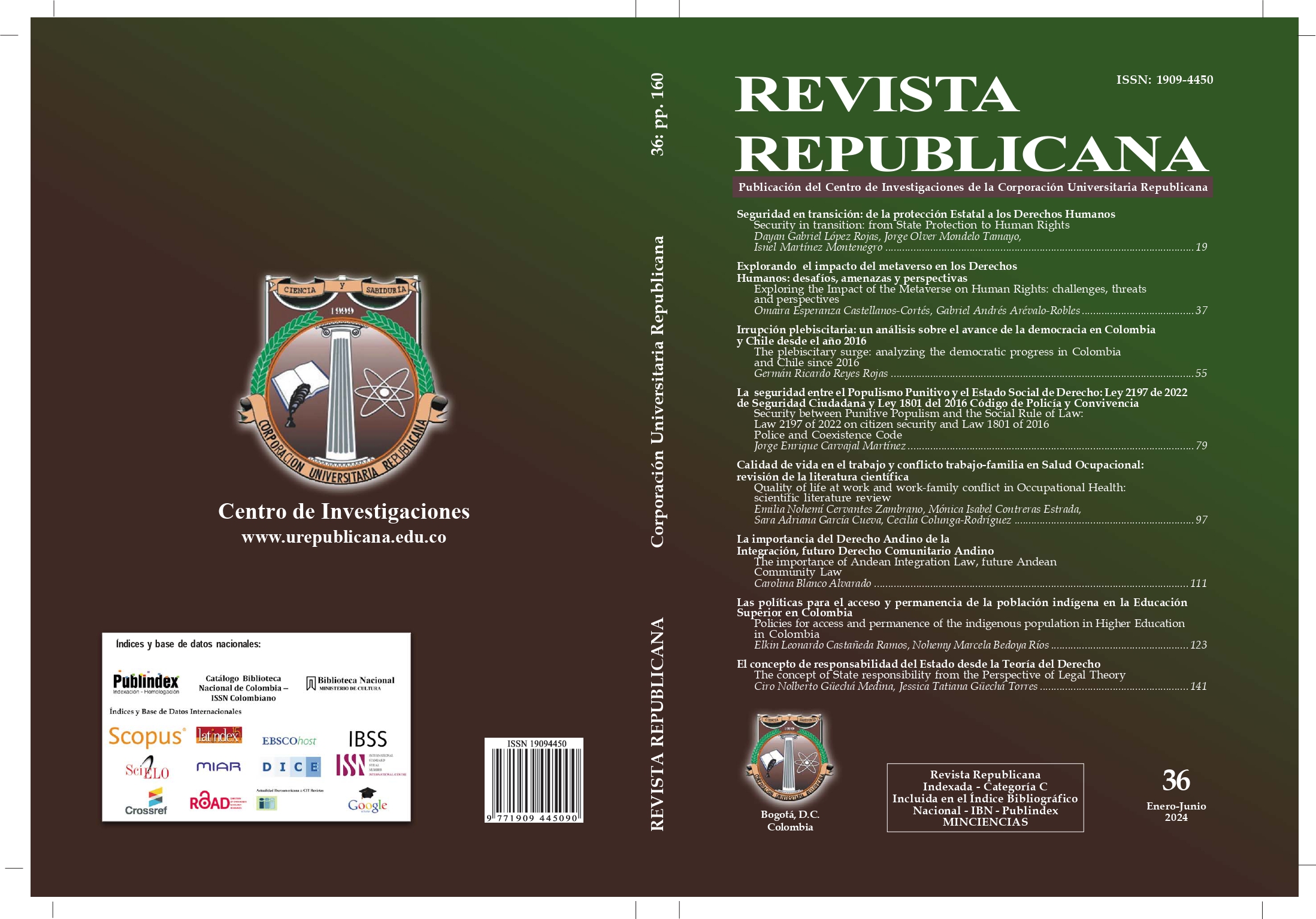 Publicación del Centro de Investigaciones de la Corporación Universitaria Republicana